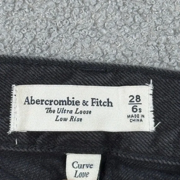Abercrombie & Fitch Jeans Women's 28 Black Curve Love Ultra Loose Low Rise Y2K - Picture 7 of 8